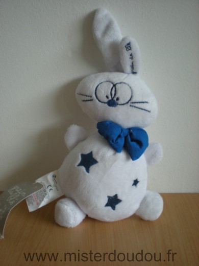 Grain de ble Lapin Blanc etoiles bleues - Neuf