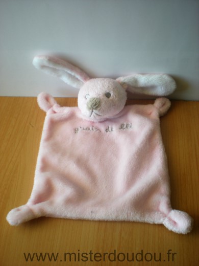 Grain de ble Lapin Rose blanc nez et yeux beiges - Très bon état