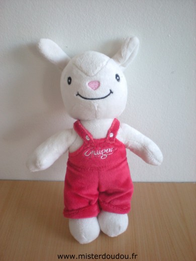 Guigoz Lapin Blanc salopette rouge guigoz - Très bon état