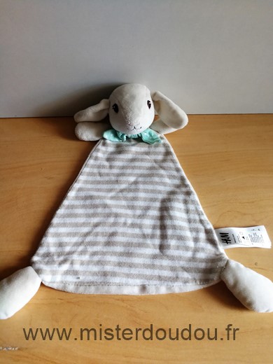 H et m Lapin Beige rayures foulard vert - Très bon état