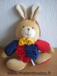 Ikéa Lapin Beige rouge bleu accordéon - Très bon état