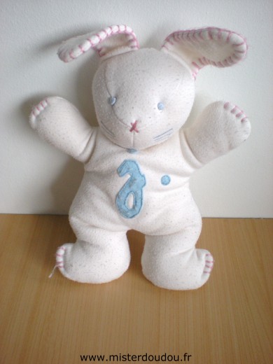 Lapin Blanc avec un j bleu Jacadi