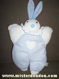 Jemini Lapin Blanc avec carreaux bleus - Très bon état