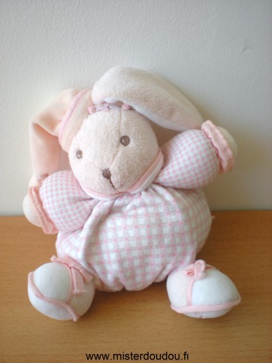 Kaloo Lapin A carreaux rose et blancs - Très bon état