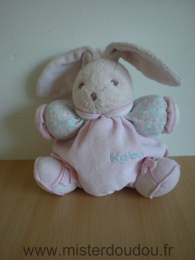 Lapin Liliblue rose et bleu motifs fleurs sur les bras Kaloo