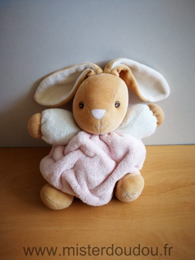 Lapin Plume rose blanc beige nez blanc Kaloo