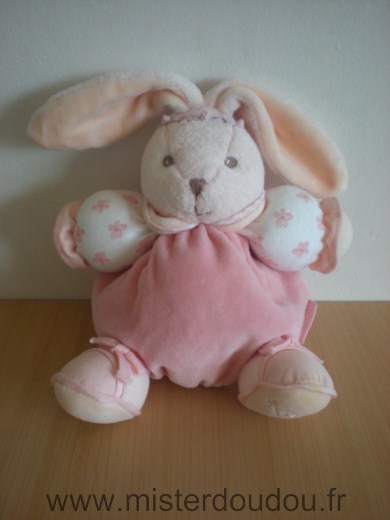 Kaloo Lapin Rose, blanc motifs fleurs roses - Très bon état