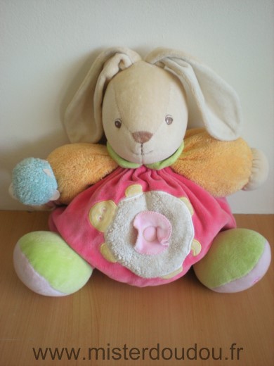 Lapin Rose orange tortue fleur Kaloo