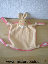 Lapin Rose saumon liseret rose , blanc dessous Kaloo