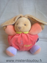 Lapin Rouge orange mauve col jaune 123 kaloo Kaloo