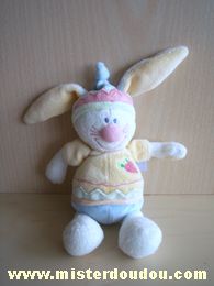 Kiabi baby Lapin Blanc jaune bleu vert avec carotte devant - Très bon état