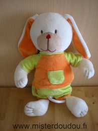 Lapin Blanc orange vert Kiabi baby