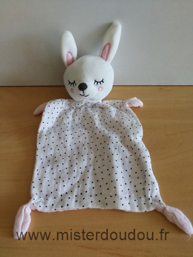 Kiabi baby Lapin Dormeur lange blanc rose points noirs - Très bon état