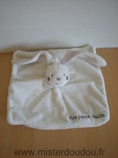 Kimbaloo Lapin Blanc dessus des oreilles gris mon premier doudou - Très bon état