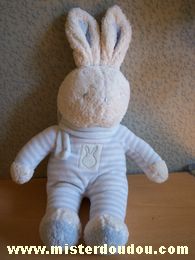 Lapin Blanc rayé bleu écharpe bleue Klorane