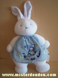 Lapin Blanc rose carreaux bleus Klorane