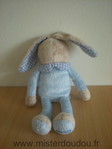 Lapin Bleu beige interrieur des oreilles vichy bleu Klorane