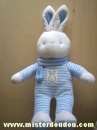 Lapin Bleu blanc rayé echarpe bleue Klorane