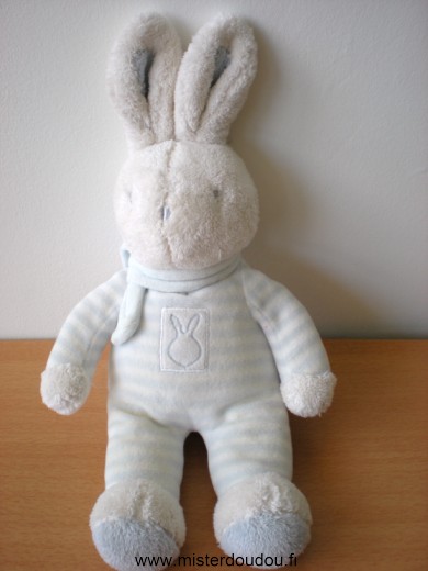 Lapin Rayé bleu blanc écharpe bleue Klorane