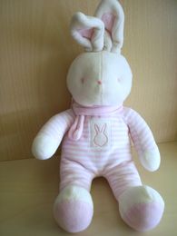 Lapin Rayé rose blanc écharpe rose Klorane