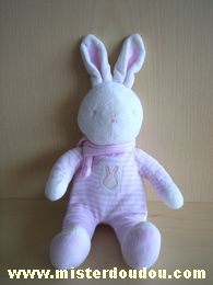 Lapin Rayé rose blanc écharpe rose Klorane