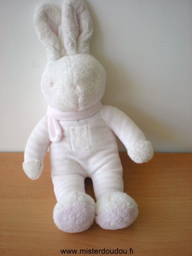 Lapin Rayé rose blanc écharpe rose Klorane