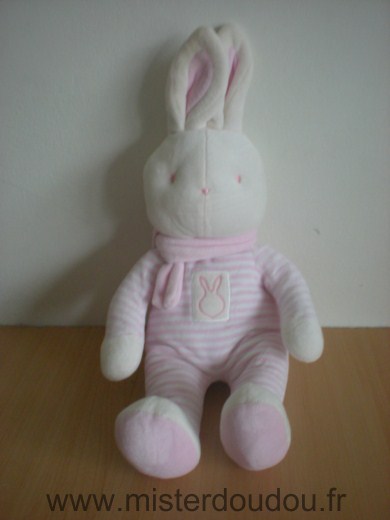 Lapin Rayé rose blanc echarpe rose Klorane