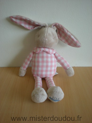 Lapin Rose blanc beige carreaux Klorane