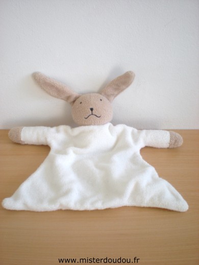 La halle Lapin Tissus eponge blanc marron - Très bon état