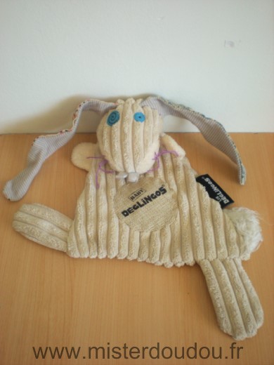 Les deglingos Lapin Lapinos beige yeux bleus - Très bon état