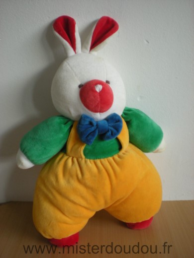 Lapin Blanc vert rouge salopette jaune Luckson