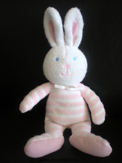 Lapin Rayé rose blanc Luminou