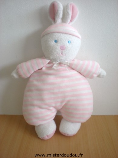 Lapin Rayé rose blanc Luminou