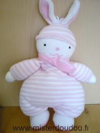 Lapin Rayé rose blanc écharpe rose luminou Luminou