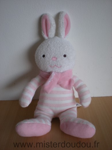Luminou Lapin Raye rose blanc luminescent echarpe rose - Très bon état