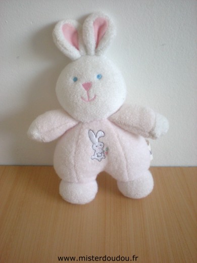 Luminou Lapin Rose blanc avec un motif lapin sur le ventr - Très bon état