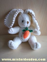 Lapin Blanc avec carotte orange Marque Inconnue
