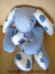 Lapin Bleu blanc motifs hippopotames Marque Inconnue