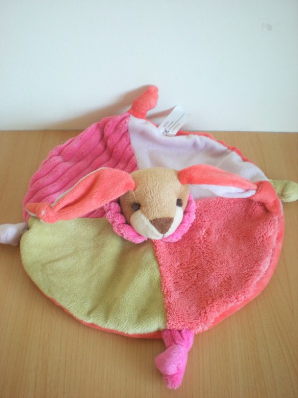 Maxita Lapin Rose vert mauve orange rond - Très bon état