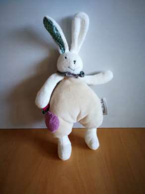 Moulin roty Lapin Beige blanc rond mauve luc et lea - Très bon état