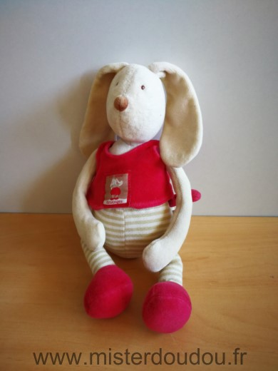Moulin roty Lapin Beige rouge linvosges 123 lapin - Très bon état