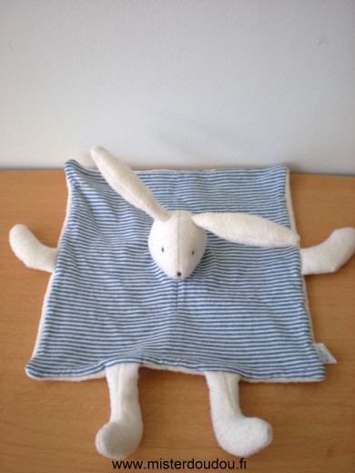 Lapin Lapin mrsa rayé bleu blanc dessus blanc dessous Moulin roty