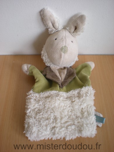 Moulin roty Lapin Lapin d alice blanc beige vert - Très bon état