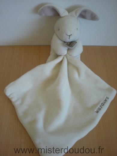 Natalys Lapin Ecru mouchoir ecru et gris dans les oreilles - Très bon état
