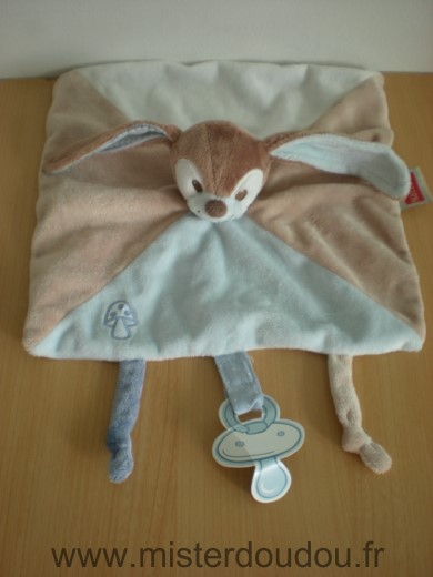 Lapin Emil bleu beige blanc champignon Nattou