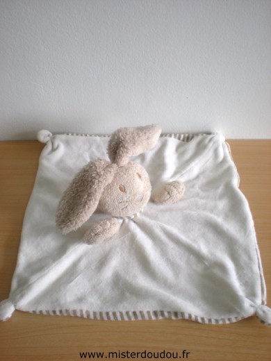 Nature et découvertes Lapin Rayé marron blanc dessous, velours blanc dessus - Très bon état