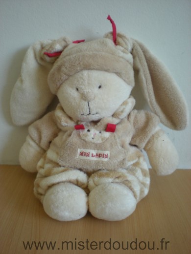 Lapin Beige ecru mon lapin rubans rouges Nicotoy