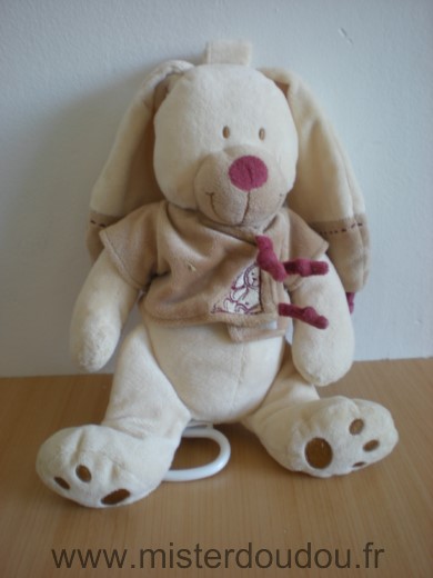 Lapin Beige gilet marron bordeau Nicotoy