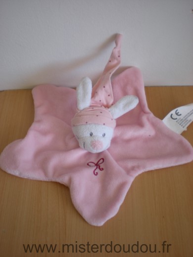Lapin Bla&nc rose forme etoile Nicotoy