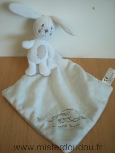 Lapin Blanc beige mouchoir blanc fais dodo mon petit lapin Nicotoy